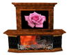 Teal Rose Fireplace