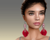 (7K)Red Tassel Earrings