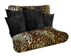 couple cuddle leopard