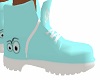 white/aqua boots