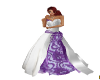 purple & white wed gown