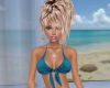 Teal Tie Halter Top Lg