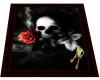 Dark Skull Rose Rug