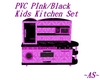 PVC Pink/BLK Kitchen Set