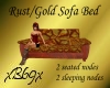 [B69]Sofa Bed Rust/Gold
