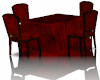 Red velvet table poseles