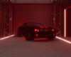 neon red car garage