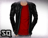 Q| Blk Jkt./Red Tee