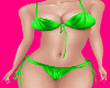 Lime Satin Bikini Top