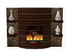 wood/stone fireplace