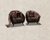 2 Brown chat chairs