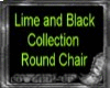 Lime & Black Round Chair