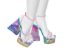 rainbow silk heels