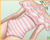 K|RLL*PinkStripeSwimsuit