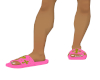 PINK&GOLD CROSS SLIPPERS