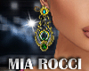 Green and Gold Earrings