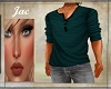 J~THREE BUTTON TEE TEAL