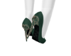 D Emerald leather heels