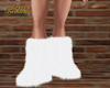 white fur boots