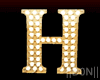 H letter Gold Lamp