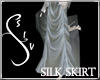 Silk Gather Skirt Slate