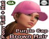 Brown Ponytail+PurpleCap
