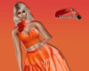 wrapped gown orange