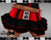 French Black Red Skirt