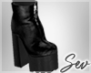 *S Black Leather Boots