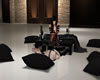 Blk table, pillow/poses