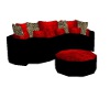 Red Multi Cuddle Sofa