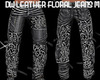 LEATHER FLORAL JEANS M