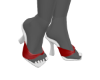 Red/Wht Sandal Heels