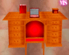 Oak/Red Office Desk