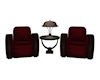 2P Red Art Deco Chairs