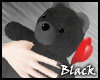 BLACK teddy bear heart