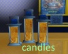golden blue candles