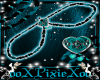 teal heart belly beads
