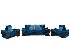 Blue brush couch set