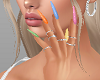 K rainbow nails