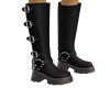 black leather boots