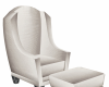 Ivory Linen Chair & Otto