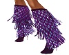 shiny frilly boot purple