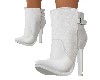 WHITE LEATHER ANKLE BOOT