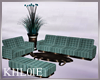 K blue brown couch set