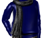 BLUE SWEATER WITH SCARF