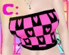 c: pink+black tube top