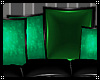 PVC Couch Green Pillows