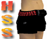 Black shorts red studded
