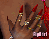 FG~ Red Nails + Rings